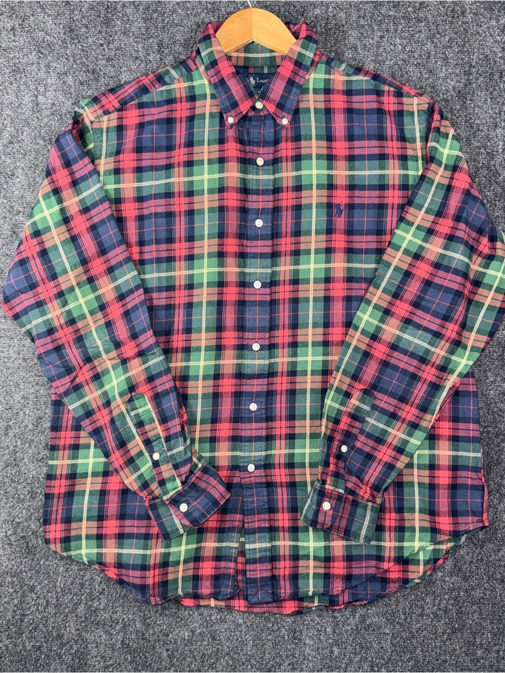 Ralph Lauren Shirt Mens XL Multicolor Plaid Button Front Long Sleeve Classic